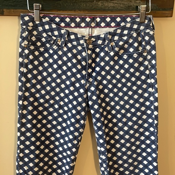 2/$30 Kate Spade Broome Street Gingham Denim Cropped Jean Pants Size 28 - Picture 4 of 15
